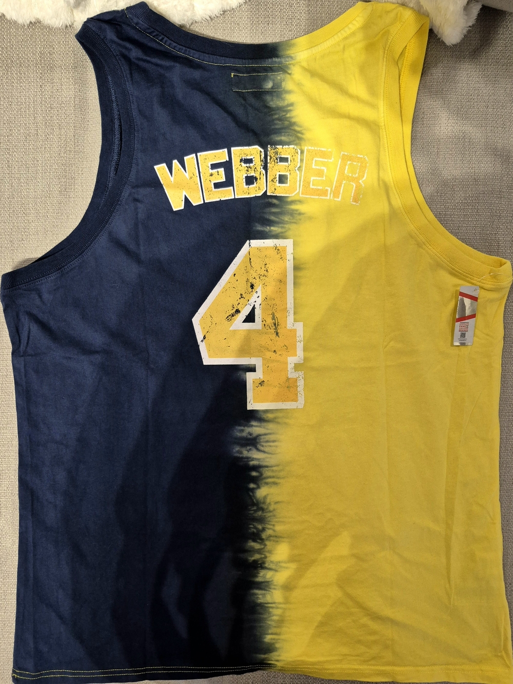 Mitchell & Ness Michigan Wolverines Chris Webber #4 Tie-Dye Tank Top - XL (NWT)